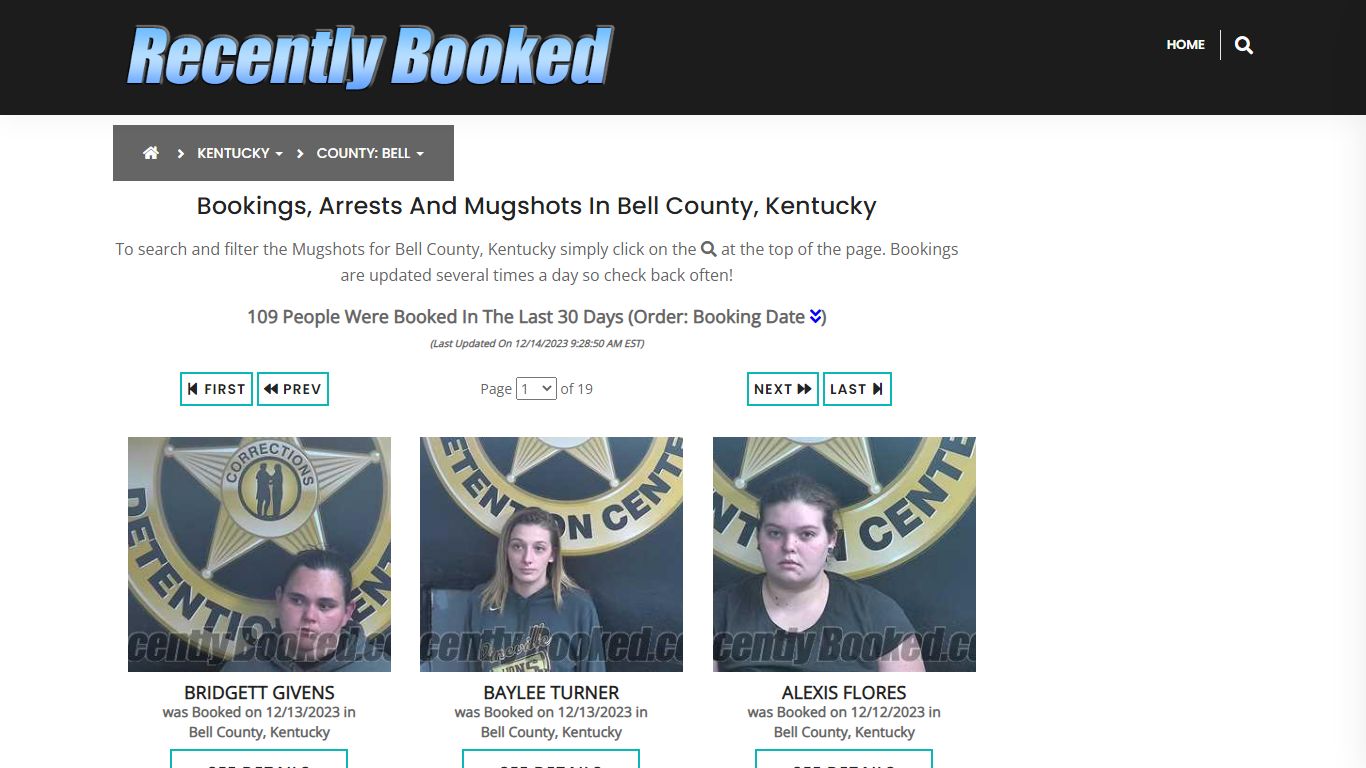 Recent bookings, Arrests, Mugshots in Bell County, Kentucky